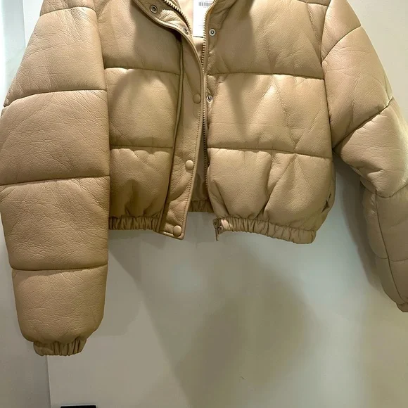 Zara Cropped Vegan Leather Puff Jacket 🤎 - Picture 5 of 6